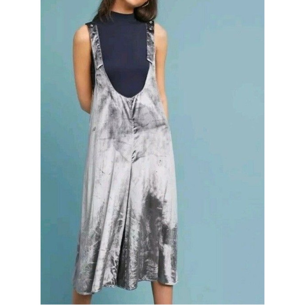 Anthropologie Maeve velvet jumpsuit petite overall pants